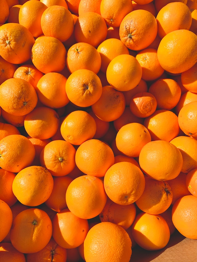 食物英文生字：橙 orange 